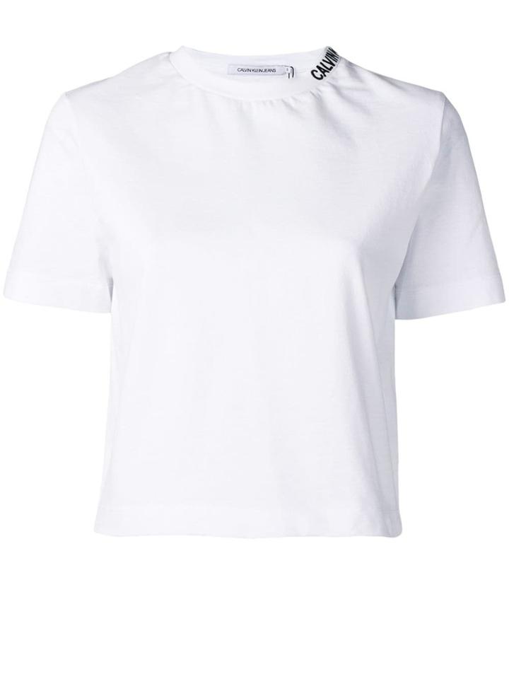 Ck Jeans Logo Neck T-shirt - White