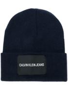 Calvin Klein Jeans Logo Patch Beanie - Blue