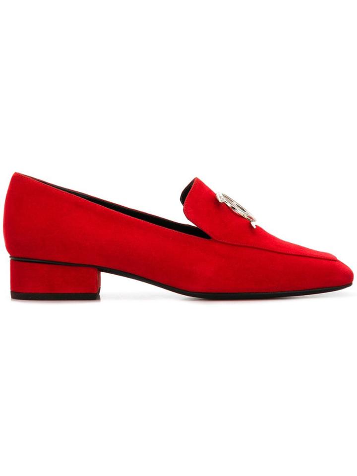 Dorateymur Snake Embellished Loafers - Red