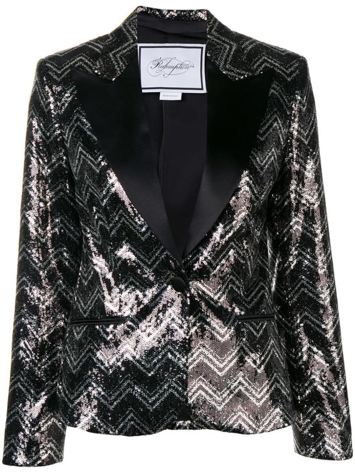 Redemption Sequinned Dinner Blazer - Silver
