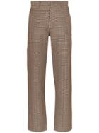 Delada Check Straight-leg Trousers - Brown