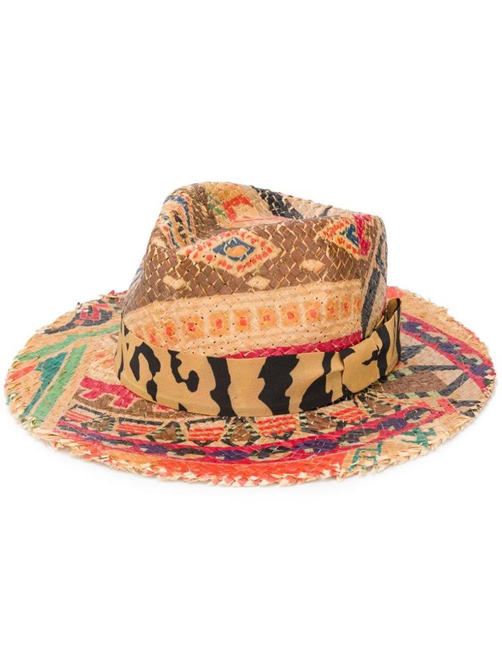 Etro Printed Straw Hat - Neutrals