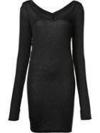 Isabel Benenato V-neck Long T-shirt, Women's, Size: 40, Black, Modal/virgin Wool