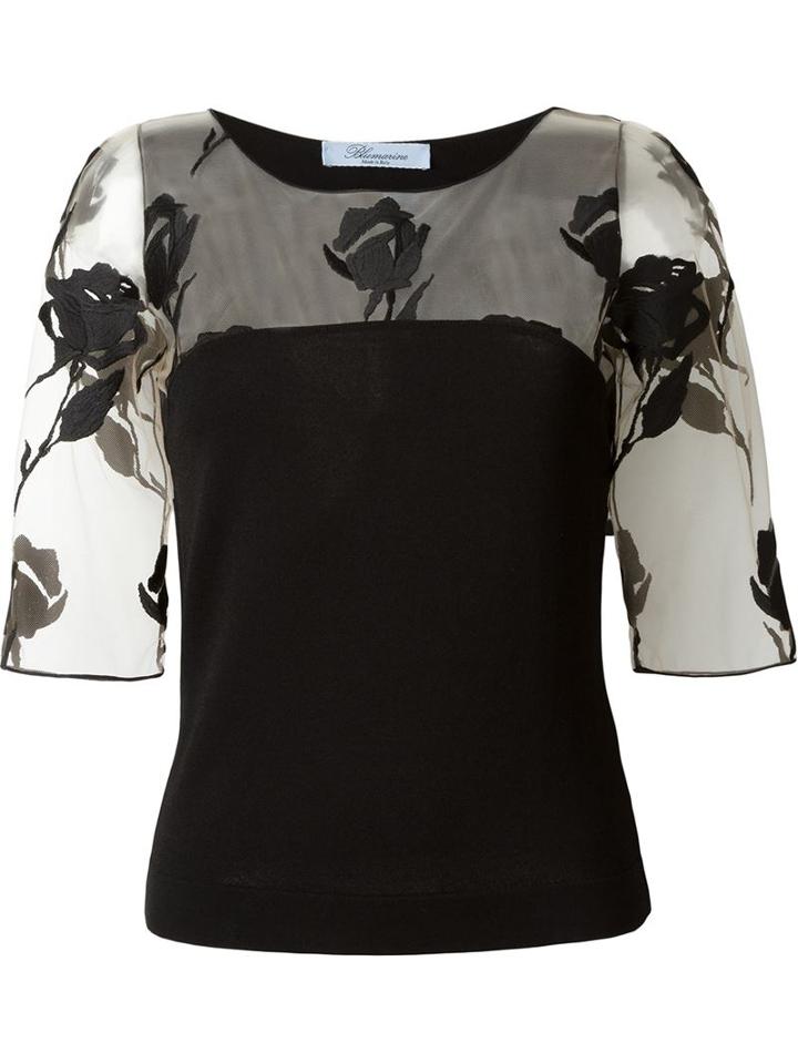 Blumarine Rose Embroidery Top