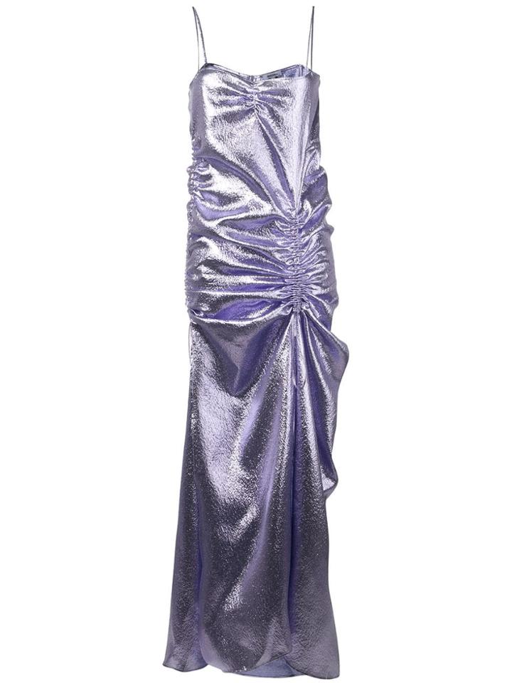 Priscavera Metallic Effect Evening Dress - Purple