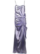 Priscavera Metallic Effect Evening Dress - Purple