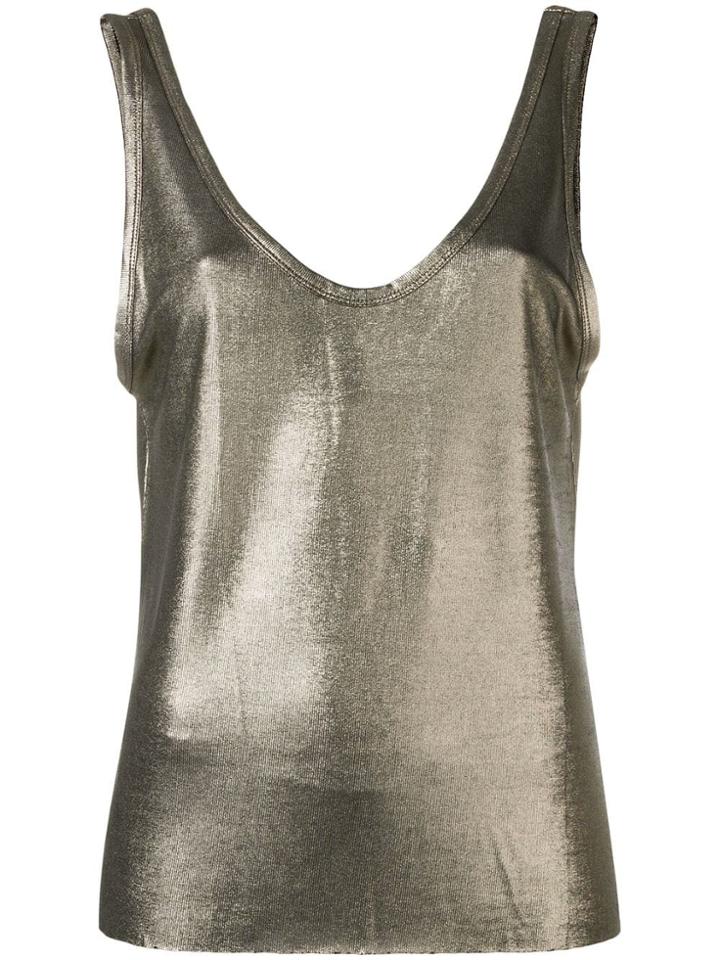 Rta Metallized Tank Top - Gold