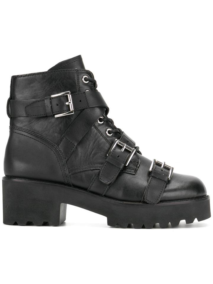 Ash Razor Buckle Boots - Black