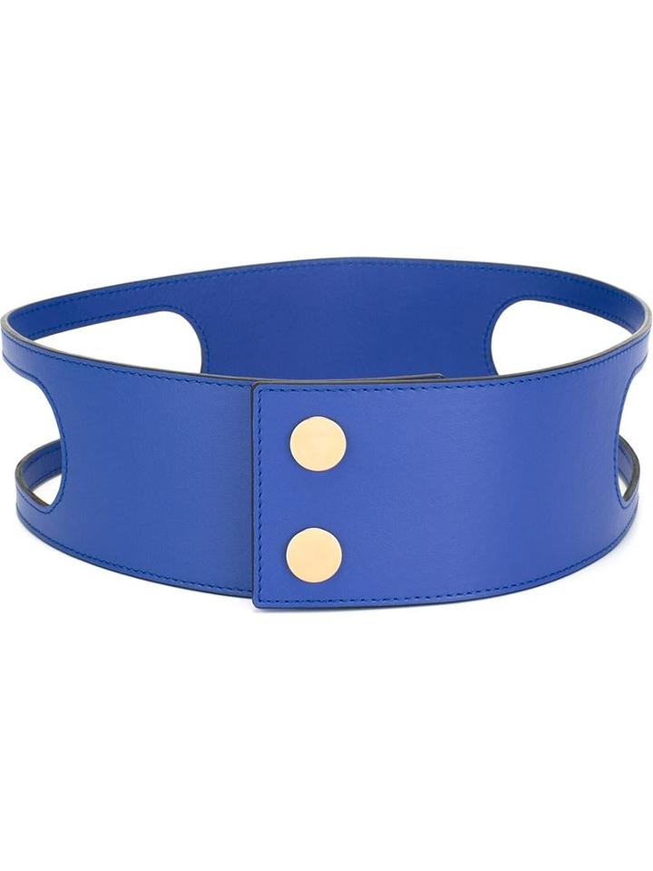 Marni Cut Out Detail Belt, Women's, Size: 70, Blue, Leather