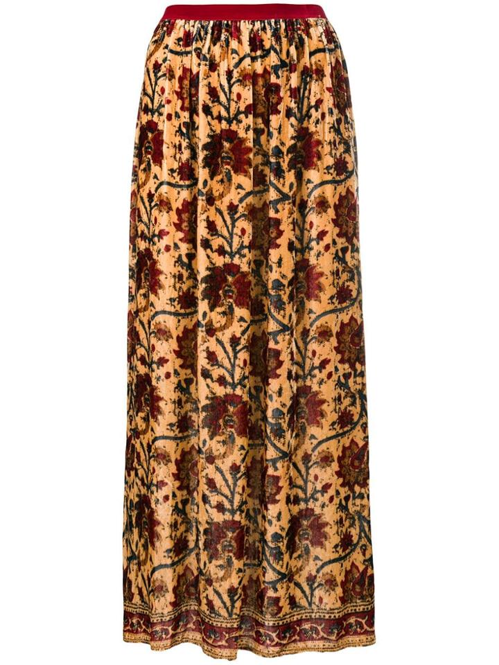 Mes Demoiselles Gathered Floral Skirt - Nude & Neutrals