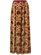 Mes Demoiselles Gathered Floral Skirt - Nude & Neutrals