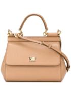 Dolce & Gabbana Small Sicily Tote, Women's, Nude/neutrals, Calf Leather