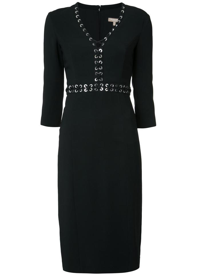 Michael Kors Laced Eyelet Dress, Women's, Size: 2, Black, Polyamide/spandex/elastane/silk/rayon