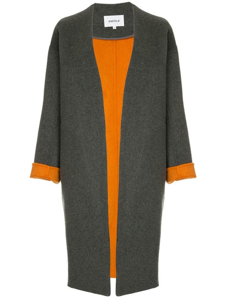 Enföld Oversized Mid-length Coat - Grey