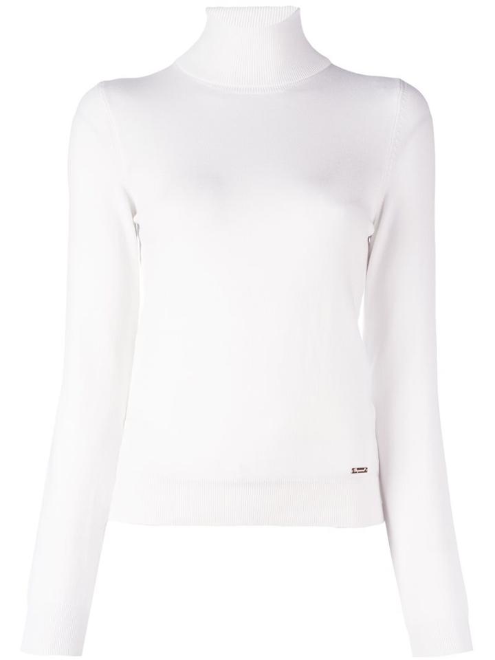 Dsquared2 Ribbed Roll Neck Jumper, Women's, Size: Small, White, Viscose/polyester