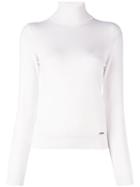 Dsquared2 Ribbed Roll Neck Jumper, Women's, Size: Small, White, Viscose/polyester