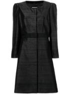 Giorgio Armani Vintage Collarless Flared Coat - Black