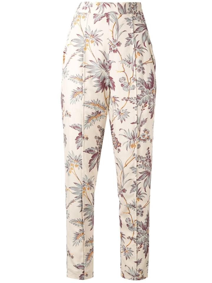 Sir. Floral-print High-waisted Trousers - Yellow