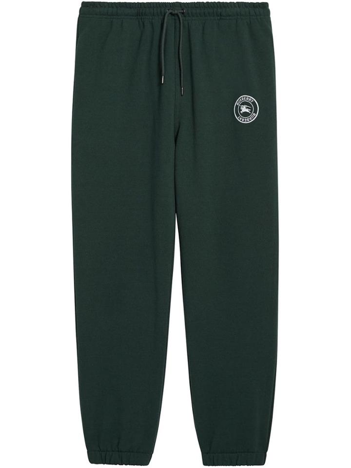 Burberry Embroidered Logo Jersey Track Pants - Green