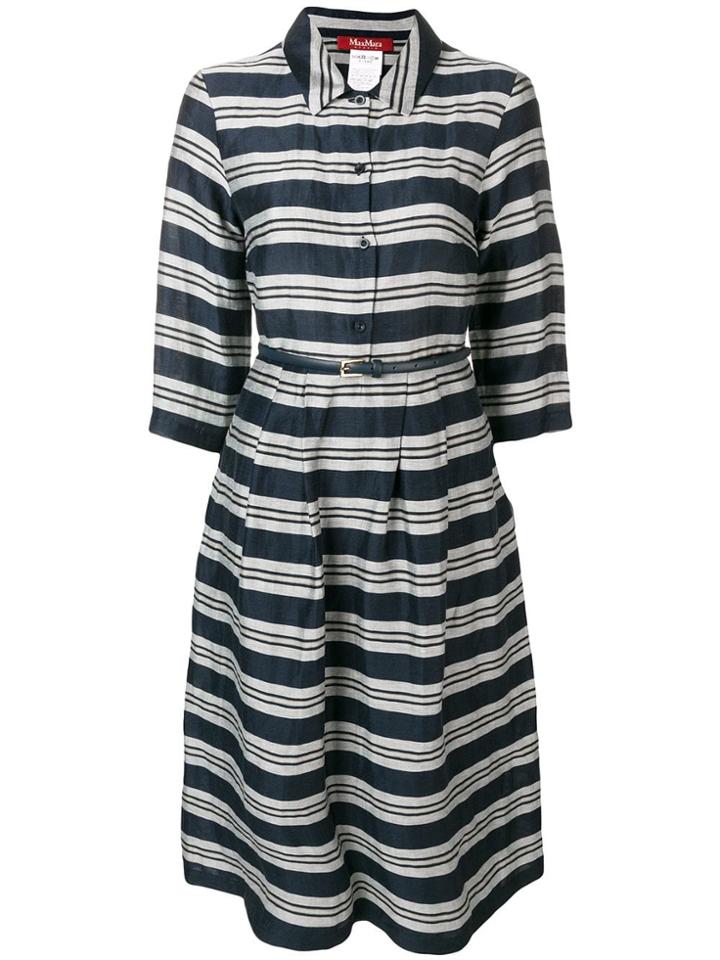 Max Mara Studio Striped Shirt Dress - Blue