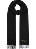 Burberry Embroidered Cashmere Fleece Scarf - Black