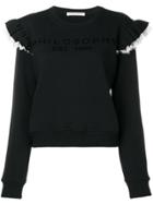 Philosophy Di Lorenzo Serafini Ruffle Lace Trim Sweatshirt - Black
