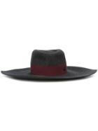 Maison Michel Wide Brim Hat, Women's, Size: Small, Grey, Wool Felt