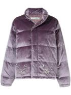 Tu Es Mon Trésor Embellished Velours Padded Jacket - Purple