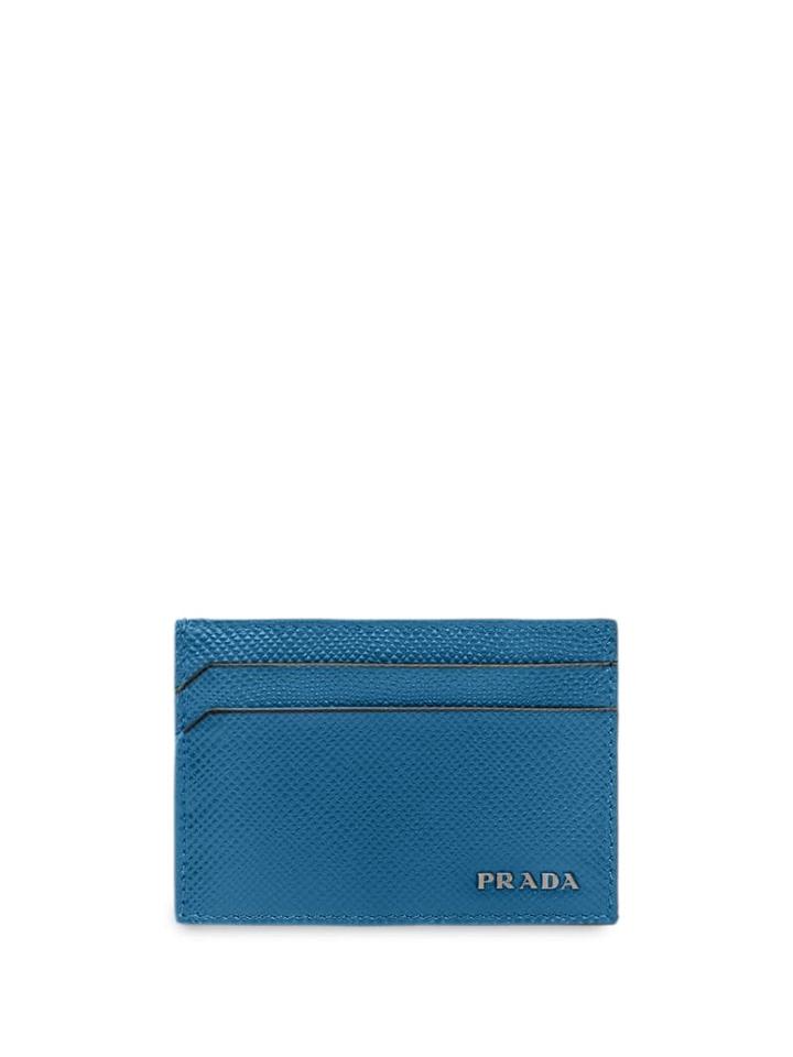 Prada Money Clip Card Holder - Blue