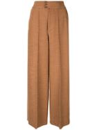Muller Of Yoshiokubo High Waisted Tuck Pants - Brown