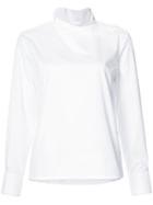 Atlantique Ascoli Buttoned Shoulder Longsleeved Blouse - White