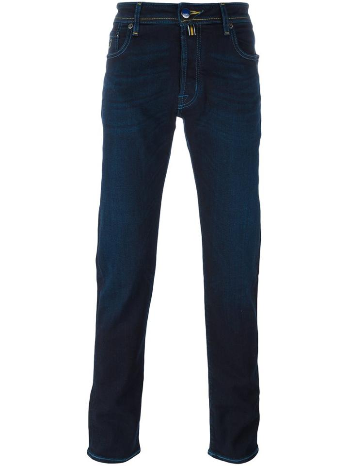 Jacob Cohen Contrast Stitching Straight-leg Trousers