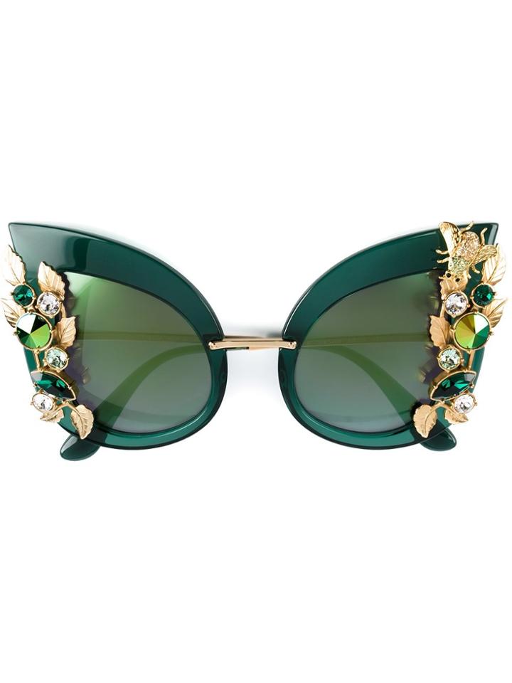 Dolce & Gabbana Eyewear Embellished Sunglasses - Green