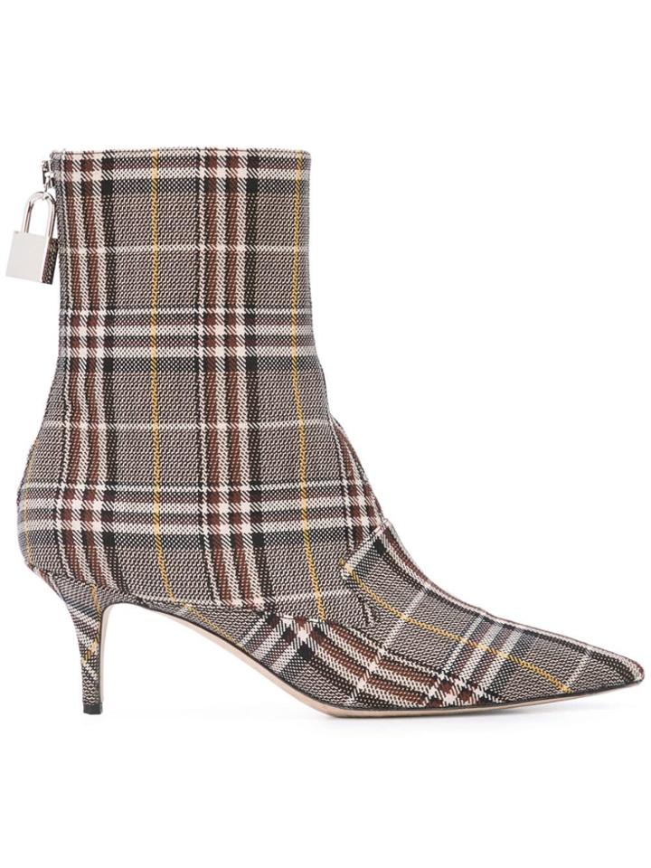 Monse Plaid Sock Boots - Grey