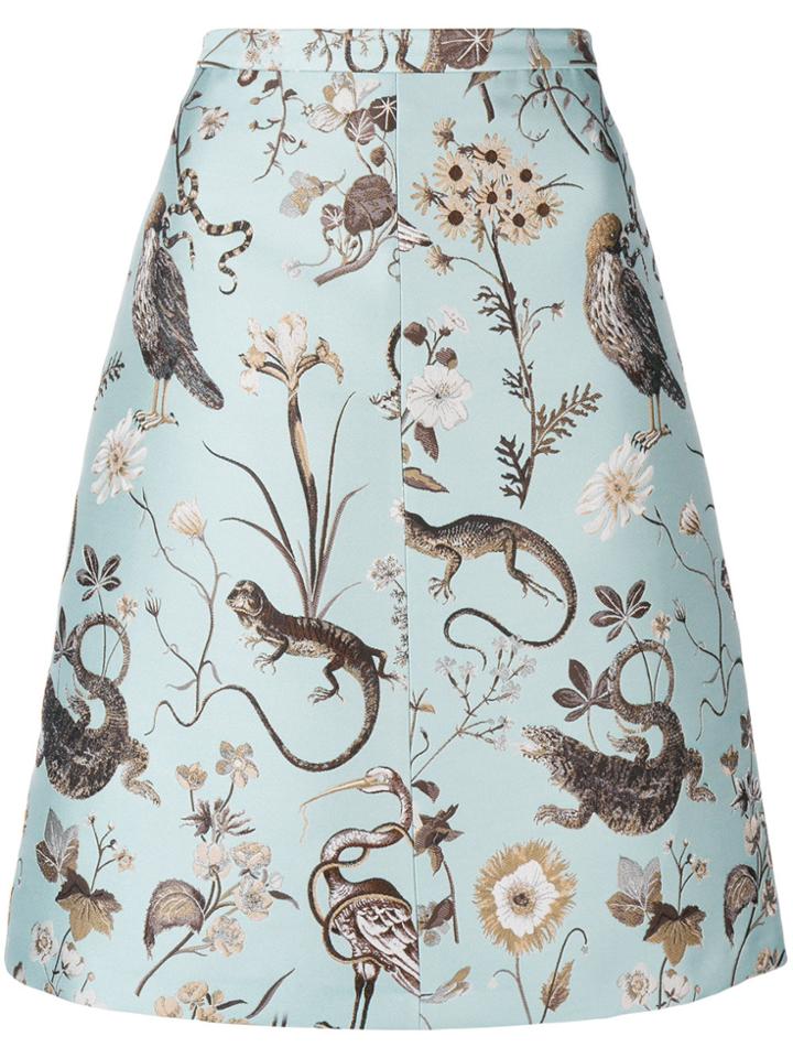Red Valentino Printed A-line Skirt - Blue