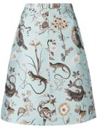 Red Valentino Printed A-line Skirt - Blue