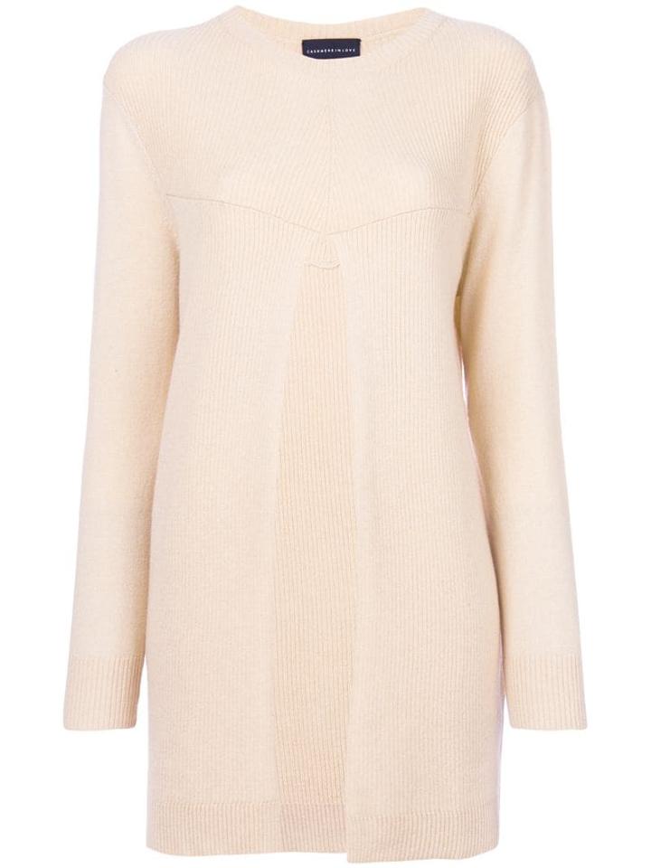 Cashmere In Love Sade Slit Sweater - Neutrals
