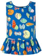 Boutique Moschino - Multi-print Peplum Tank - Women - Cotton/other Fibres - 48, Blue, Cotton/other Fibres