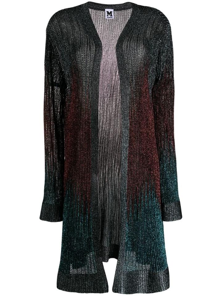 M Missoni Long Ribbed Cardigan - Blue
