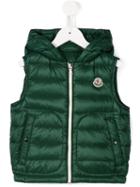 Moncler Kids Zip Up Padded Sleeveless Jacket, Boy's, Size: 10 Yrs, Green