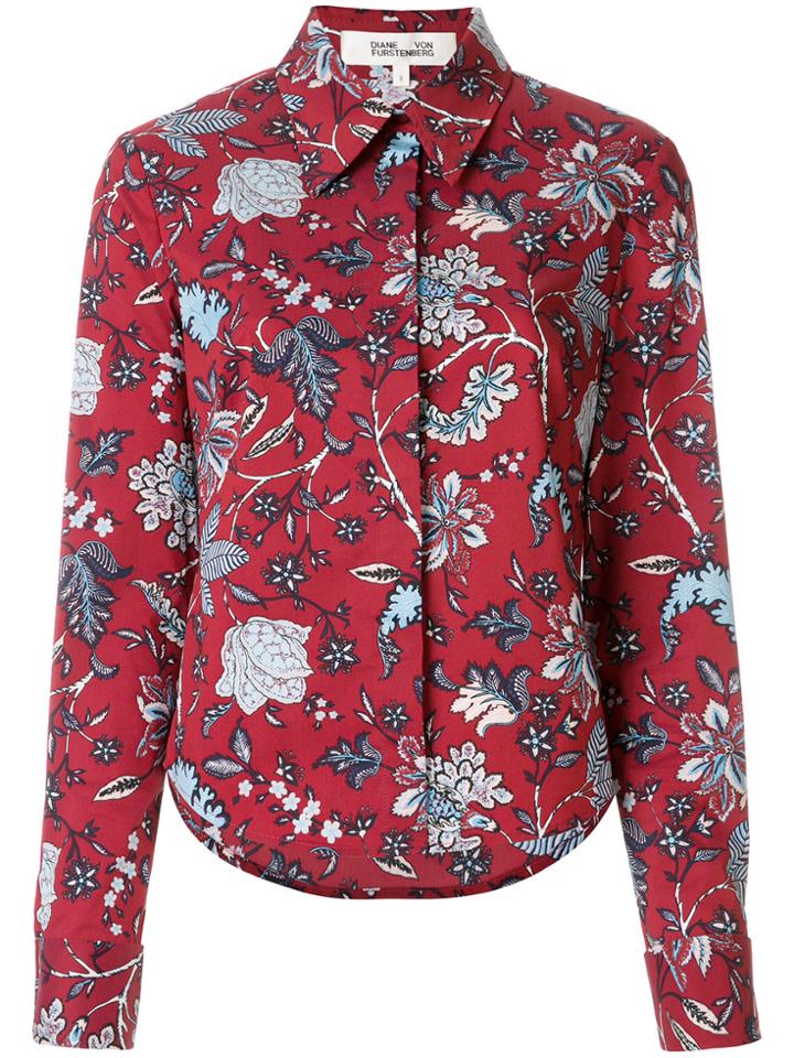 Dvf Diane Von Furstenberg Floral Print Shirt - Red
