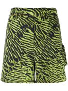 Ganni Tiger Print Shorts - Green