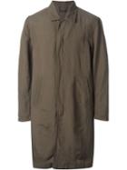 Monkey Time Front Zip Mid-length Military Coat, Men's, Size: Xl, Green, Hemp/rayon