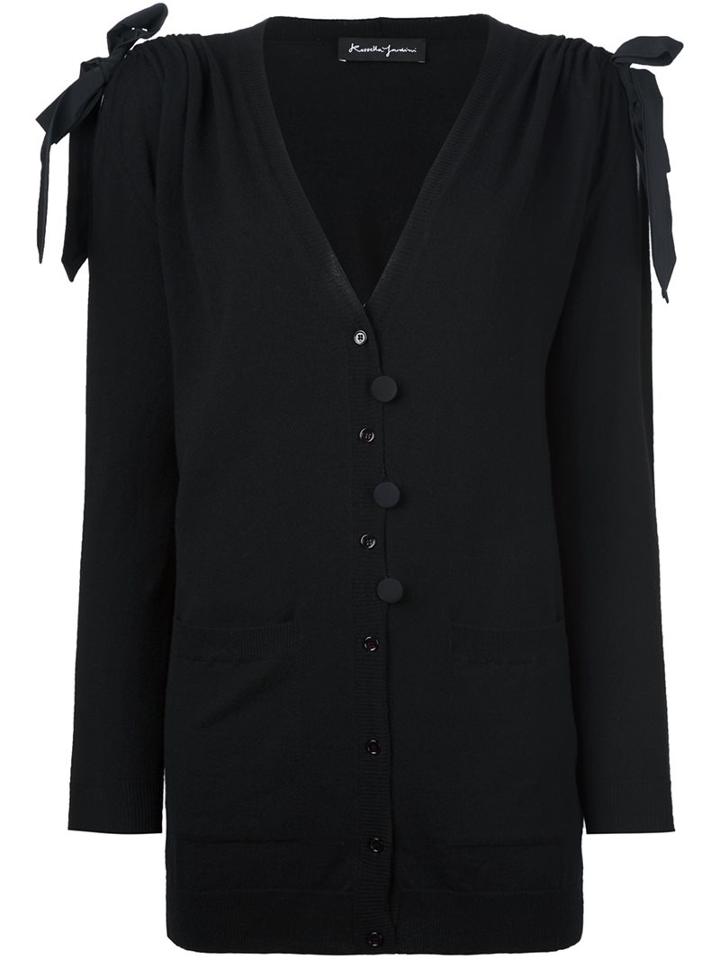 Rossella Jardini V-neck Cardigan, Women's, Size: 40, Black, Silk/cashmere/wool