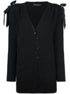 Rossella Jardini V-neck Cardigan, Women's, Size: 40, Black, Silk/cashmere/wool