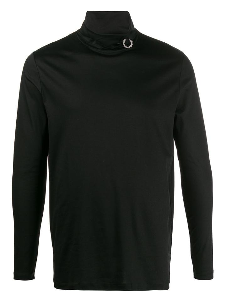 Raf Simons X Fred Perry Colour Block Roll Neck Sweatshirt - Black
