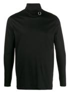 Raf Simons X Fred Perry Colour Block Roll Neck Sweatshirt - Black