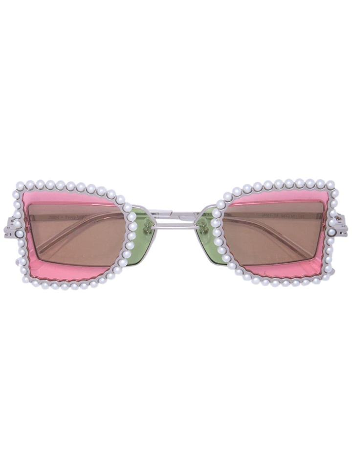 Percy Lau Embellished Tinted Sunglasses - Multicolour
