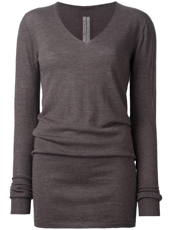 Rick Owens V-neck Jumper, Women's, Size: Small, Brown, Virgin Wool