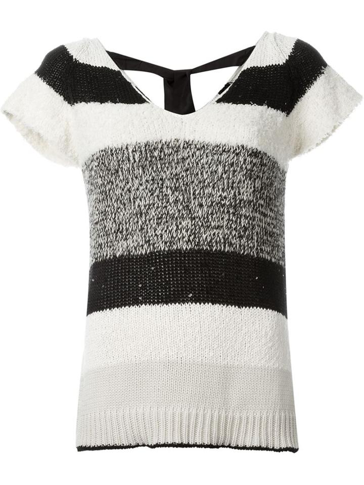 Brunello Cucinelli Striped Shortsleeved Sweater